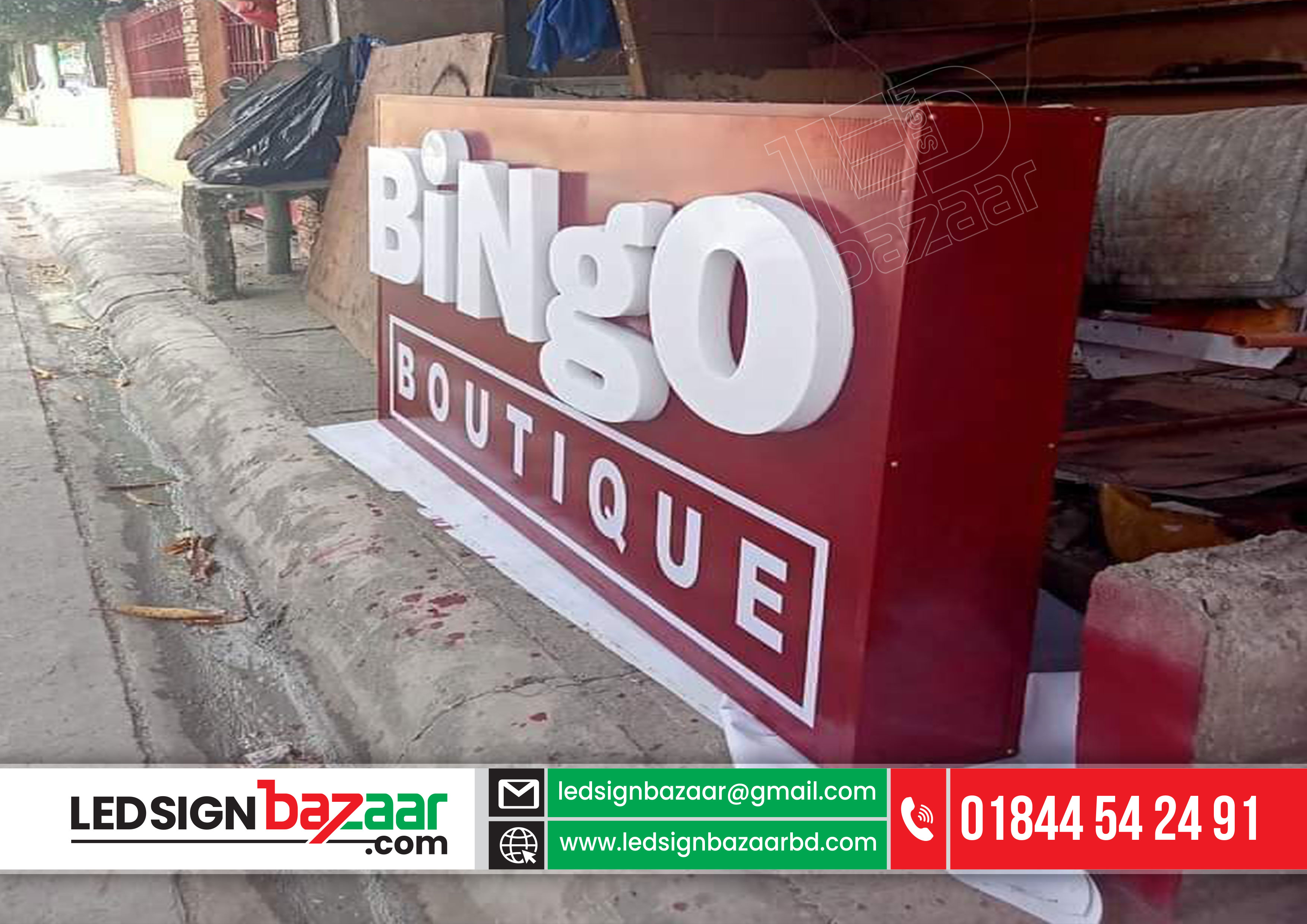 SS Sign Board Acrylic Top Letter with Led Sign