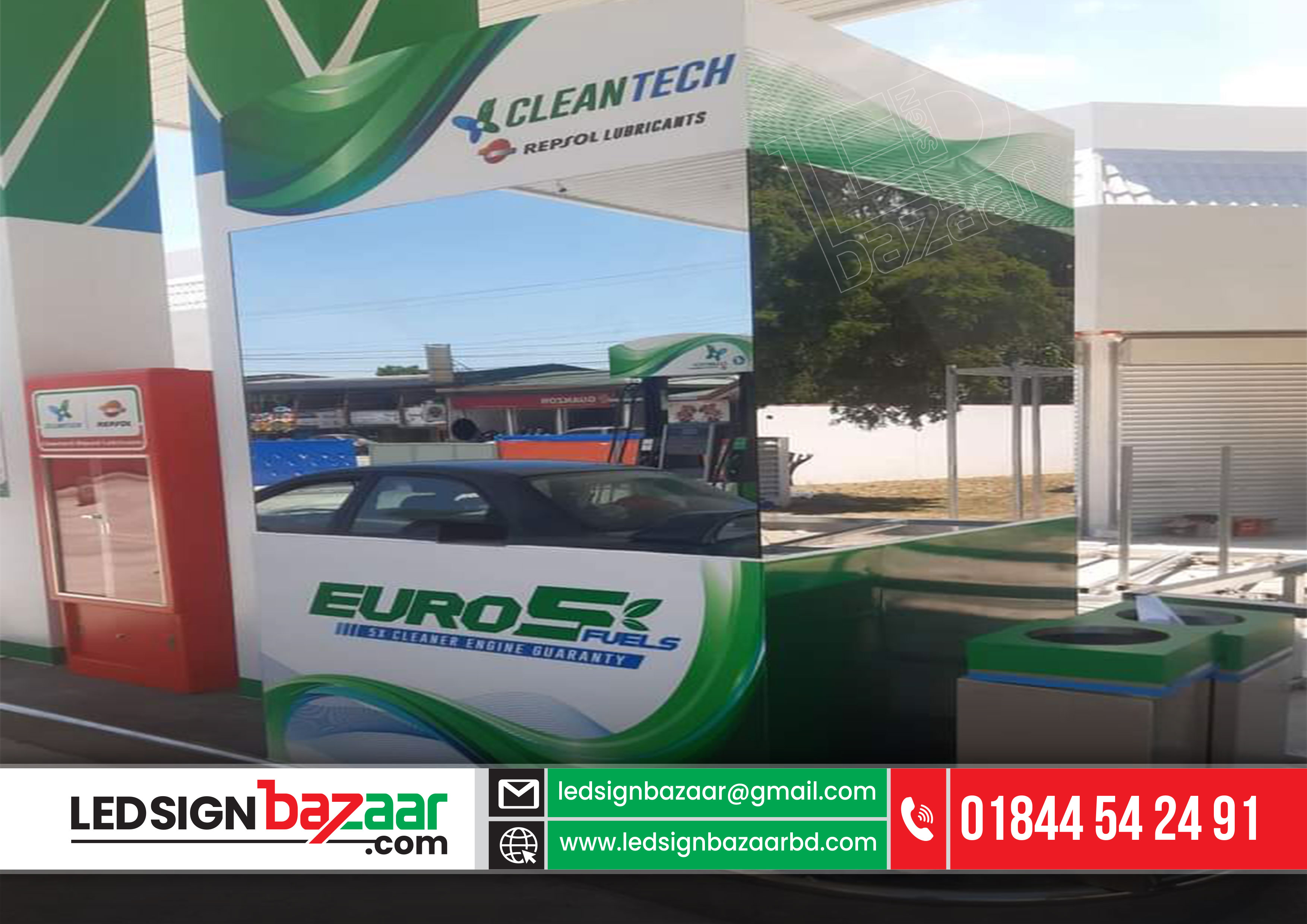 Petrol Pump SS Sign Board Acrylic Top Letter