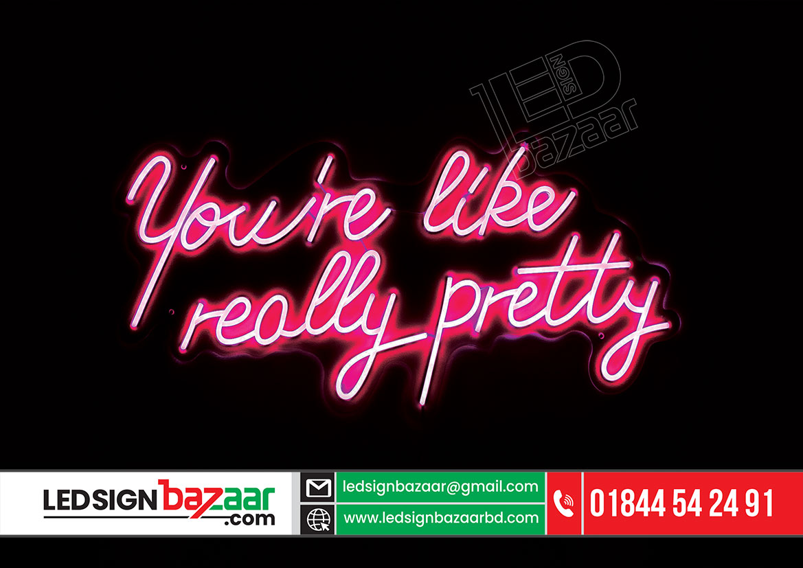 Neon signs are a luminous, eye-catching addition