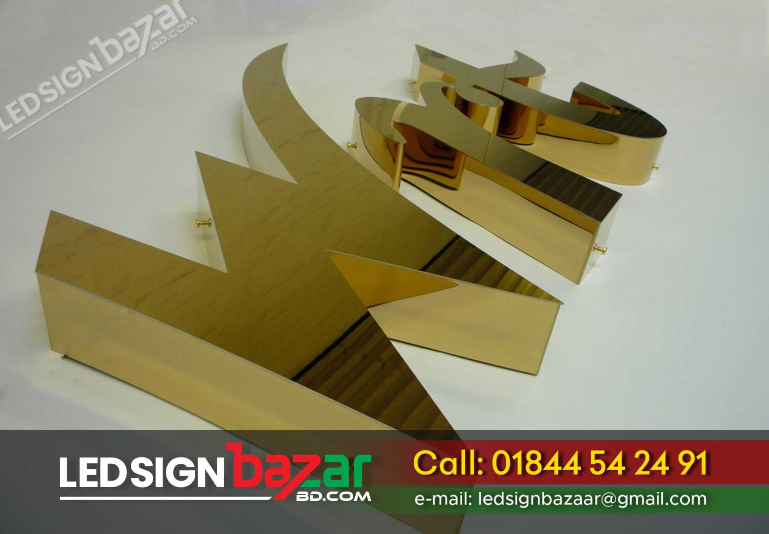 Golden SS Sign Board SS Top Letter Acrylic Top