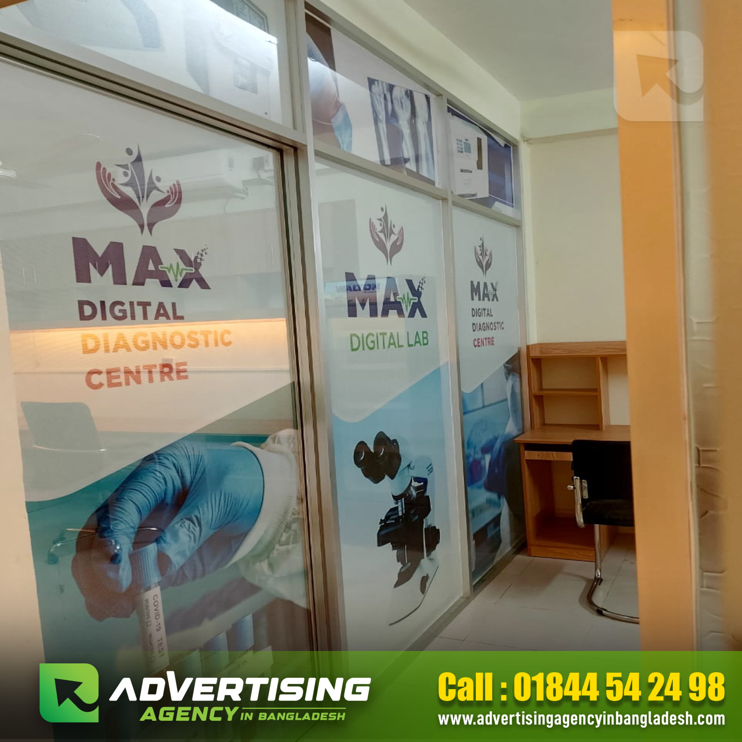 Office custom glass stickers Transparent UV print